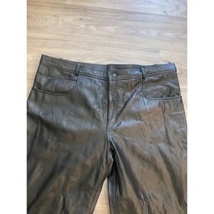 Xelement Mens Black Motorcycle Leather Pants 50 Streetwear Punk Grunge